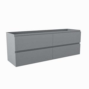 Mondiaz HAY wastafelonderkast - 140x40x50cm - 4 lades - uitsparing links en rechts - softclose - Plata M45227Plata