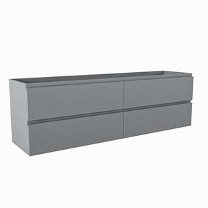 Mondiaz HAY wastafelonderkast - 160x40x50cm - 4 lades - uitsparing midden - softclose - Plata M45238Plata