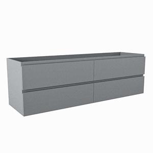 Mondiaz HAY wastafelonderkast - 160x45x50cm - 4 lades - uitsparing links en rechts - softclose - Plata M45165Plata