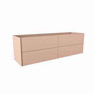 Mondiaz TENCE wastafelonderkast - 160x45x50cm - 4 lades - uitsparing links en rechts - push to open - softclose - Rosee M37126Rosee