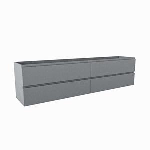 Mondiaz HAY wastafelonderkast - 200x40x50cm - 4 lades - uitsparing links - softclose - Plata M45260Plata