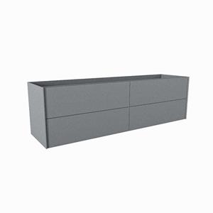 Mondiaz TENCE wastafelonderkast - 170x45x50cm - 4 lades - uitsparing links - push to open - softclose - Plata M37133Plata