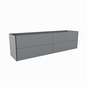 Mondiaz TENCE wastafelonderkast - 180x45x50cm - 4 lades - uitsparing rechts - push to open - softclose - Plata M37136Plata