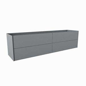 Mondiaz TENCE wastafelonderkast - 190x45x50cm - 4 lades - uitsparing rechts - push to open - softclose - Plata M37140Plata