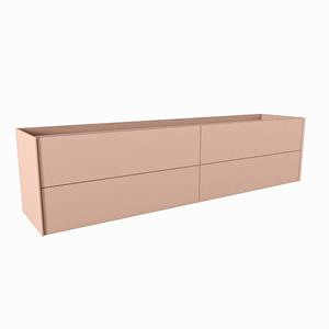 Mondiaz TENCE wastafelonderkast - 200x45x50cm - 4 lades - uitsparing links - push to open - softclose - Rosee M37145Rosee