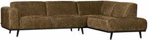 Statement Hoekbank Rechts Structure Velvet - Brass