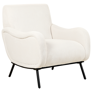 Beliani - Sessel aus Cord beige / cremefarben mit schwarzen Beinen Retro Stil Almind - Beige