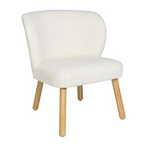 Xenos Boucle fauteuil Troyes - wit - 60x59x68 cm