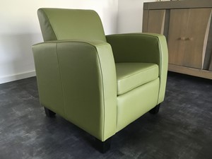 ShopX Leren fauteul joy 291 groen, groen leer, groene stoel