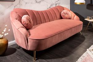 Invicta Interior Sofa Arielle 220cm Fluweel oud roze/ 40750