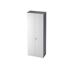 Kast TOPAS LINE, Garderobekast, 6 ordnerhoogten, B 800 mm, grafiet/wit