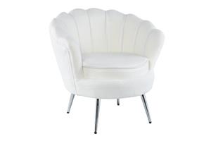 WOONENZO Schelp fauteuil Thesa - teddy wit