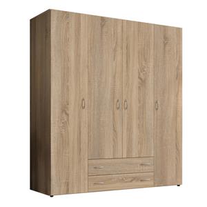 Pol-power - Kleiderschrank Stauraumschrank Eiche Sägerau Nb. Base ca. 160 cm breit Dekor 4...