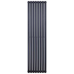 SaniGoods Oval dubbele radiator 47x180cm 1640W zwart mat