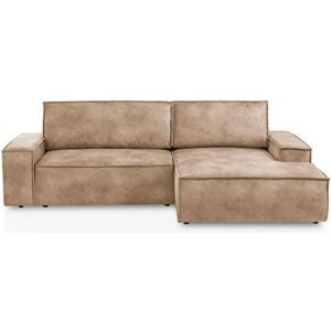 Home affaire Hoekbank SHERWOOD Schlafsofa 267 cm (ligoppervlak 210x136 cm) en bedkist, ribfluweel, vintage, fluweel velour