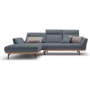hülsta sofa Ecksofa "hs.460", Sockel in Eiche, Alugussfüße in umbragrau, Breite 298 cm