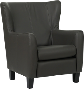 ShopX Leren fauteuil hug 47 grijs, grijs leer, grijze stoel