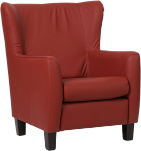 ShopX Leren fauteuil hug 63 rood, rood leer, rode stoel