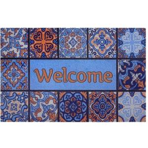 Home affaire Mat Welcome tegels Design met tekst, in vrolijke kleuren, robuust, gemakkelijk in onderhoud, antislip
