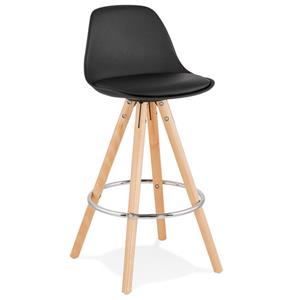 KokoonDesign Counter chair barkruk Parijs zwart kunststof met blank hout