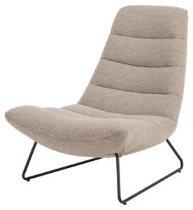 Selsey - forgents - Loungesessel mit Bouclé-Bezug in Beige, Kufengestell, Quersteppung, 82,5x93x97 cm - Beige