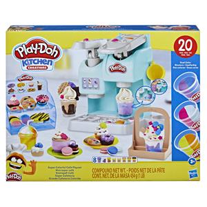 Hasbro F58365L0 - Play-Doh Kitchen, Knetspaß Café mit 20 Accessoires und 8 Dosen, Knete-Spielset