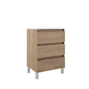 Adema Chaci PLUS Wastafelonderkast - 60x86x46cm - 3 lades - Geintegreerde greep - MFC - kaneel BOX_60_Canela