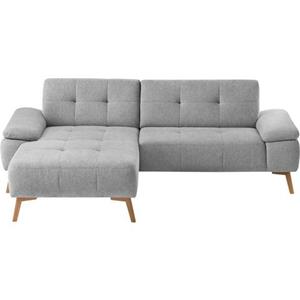 exxpo - sofa fashion Ecksofa, im skandinavischen Design mit Steppung und Holzfüßen