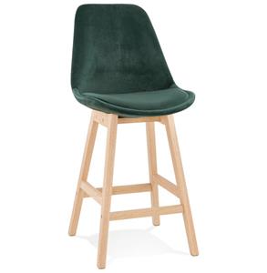 KokoonDesign Counter chair barkruk Lars stof velvet groen met hout