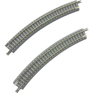 Rokuhan Z  rails (met ballastbed) 7297067 Gebogen rails, Verhoogd 30 ° 220 mm 6 stuk(s)