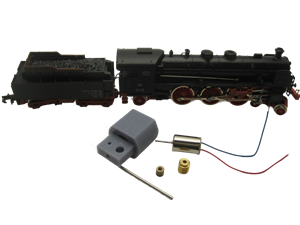 Crazytoys micromotor NA012G motor ombouwset voor Arnold BR 18, BR 01 Motor in the loco, K.Bay.Sts.B. S 3/6, SNCF 231, US 4-6-2