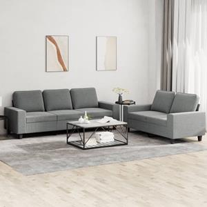 Vida XL vidaXL 2-delige Loungeset stof donkergrijs