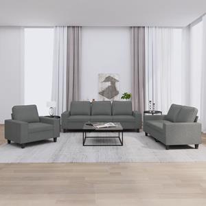 Vida XL 3-delige Loungeset stof donkergrijs SKU: 3201867