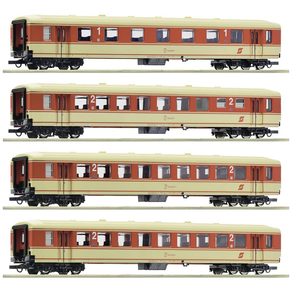 Roco 6200026 H0 4er-Set 1: „Jaffa-Express“ der ÖBB 1. Klasse Apo, 2. Klasse Stamperlwagen Bpoz,
