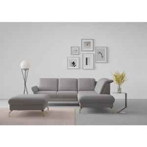 sit&more Ecksofa "Fashion L-Form", wahlweise mit Kopfteilverstellung, Vorziehsitz, motorisch, Nickelfüße