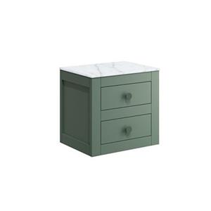 Crosswater Canvas Wastafelonderkast - 48.5cm - 2 lades - zonder wastafelblad - Sage Green CV4850SGR