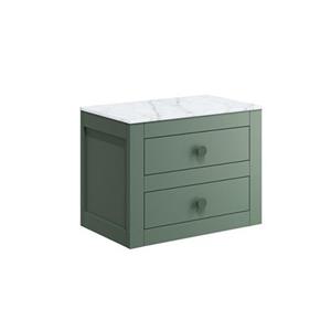 Crosswater Canvas Wastafelonderkast - 60cm - 2 lades - zonder wastafelblad - Sage Green CV6000SGR