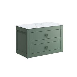 Crosswater Canvas Wastafelonderkast - 70cm - 2 lades - zonder wastafelblad - Sage Green CV7000SGR