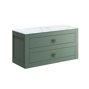 Crosswater Canvas Wastafelonderkast - 90cm - 2 lades - zonder wastafelblad - Sage Green CV9000SGR