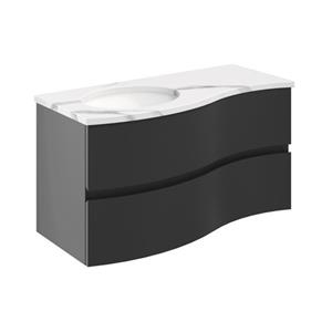 Crosswater Svelte Onderkast - 100x45cm - 2 lades - greeploos - onyx black SE1000SDOB+