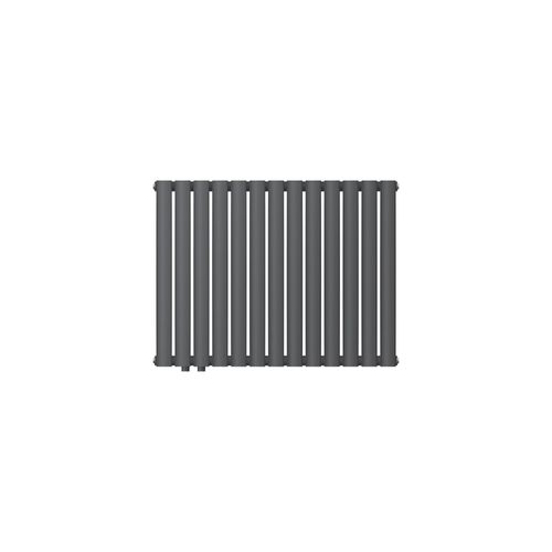 Luxebath - Paneelheizkörper Doppellagig Horizontal, 600x780 mm, Anthrazit, Seitenenaschluss, Ovale Röhren, Wohnzimmer/Badezimmer Heizung