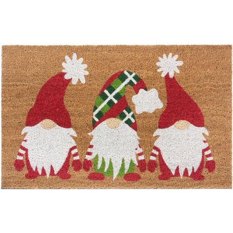 Fußmatte Mix Mats Kokos Christmas Gnomes, HANSE Home, rechteckig, Höhe: 15 mm, Weihnachten, Schmutzfangmatte, Outdoor, Rutschfest, Innen, Kokosmatte