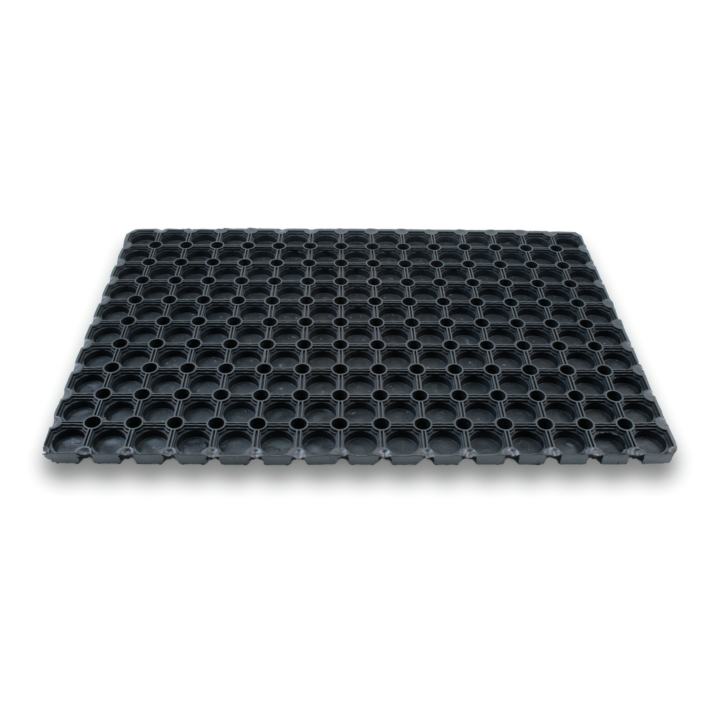 Merkloos 2x Rubberen deurmatten/schoonloopmatten zwart x 60 cm rechthoekig -