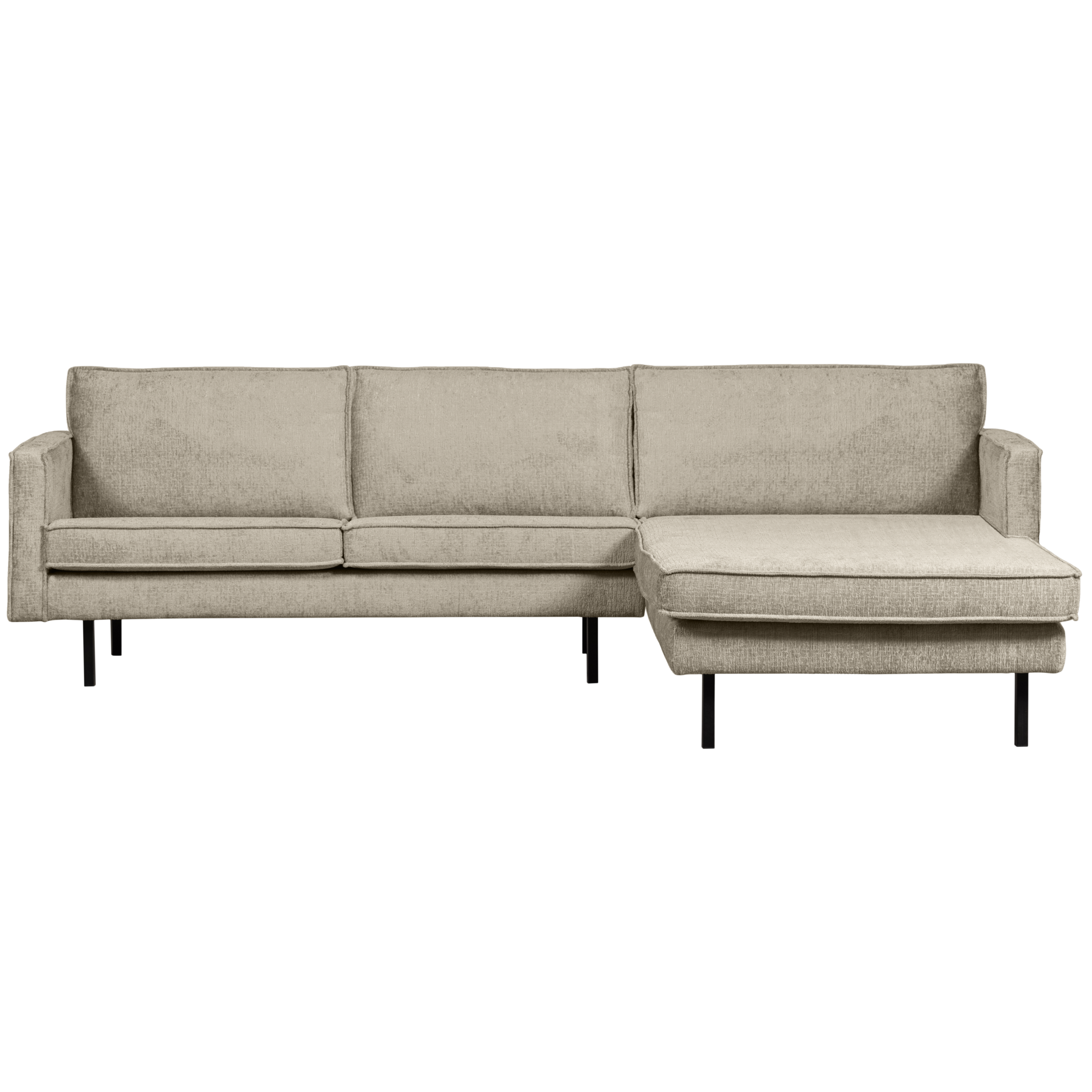 BePureHome RODEO CHAISE LONGUE RECHTS STRUCTURE VELVET WHEATFIELD