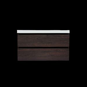 Sanilux Onderkast  Trendline Met Greeplijst Mat Zwart 100x47x52 cm Brown Oak