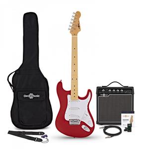 Gear4Music LA Select Electric Guitar Red 15W Guitar Amp & Accessory Pack
