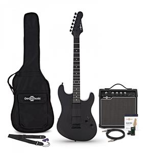 Gear4Music LA Select Modern Electric Guitar Blackout 15W Guitar Amp & Accessory Pack
