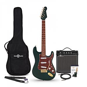 Gear4Music LA Select Electric Guitar Green 15W Guitar Amp & Accessory Pack