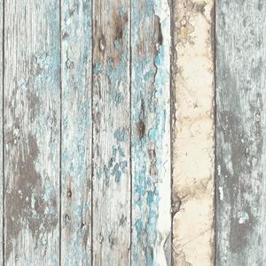 DUTCH WALL COVERINGS Behang steigerhout blauw PE10012