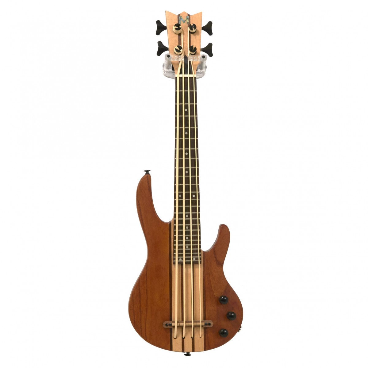 Mahalo Solid Electric Bass Ukulele Transparent Brown - Secondhand